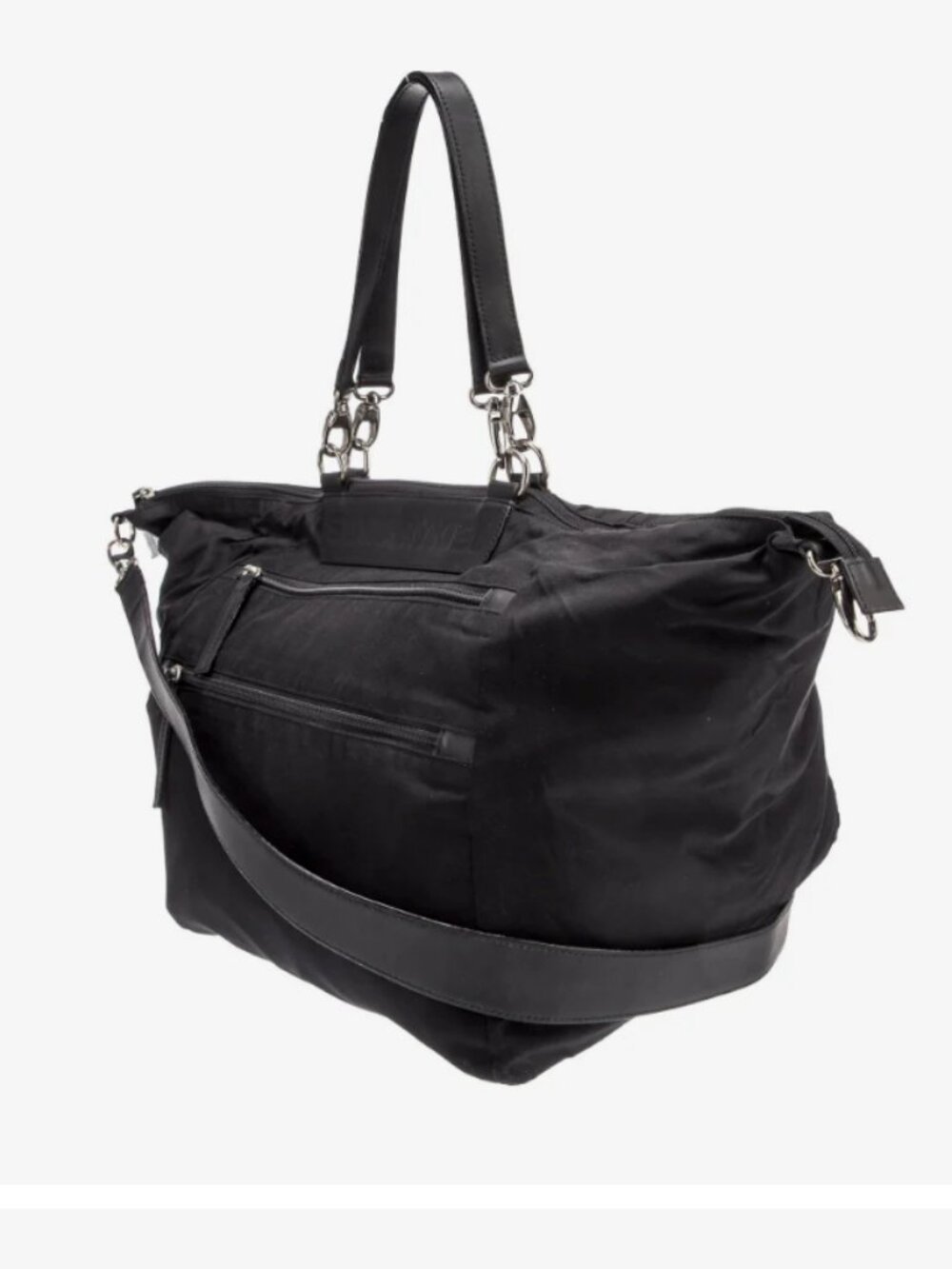 Sonia Rykiel black nylon cross body tote bag with detachable straps